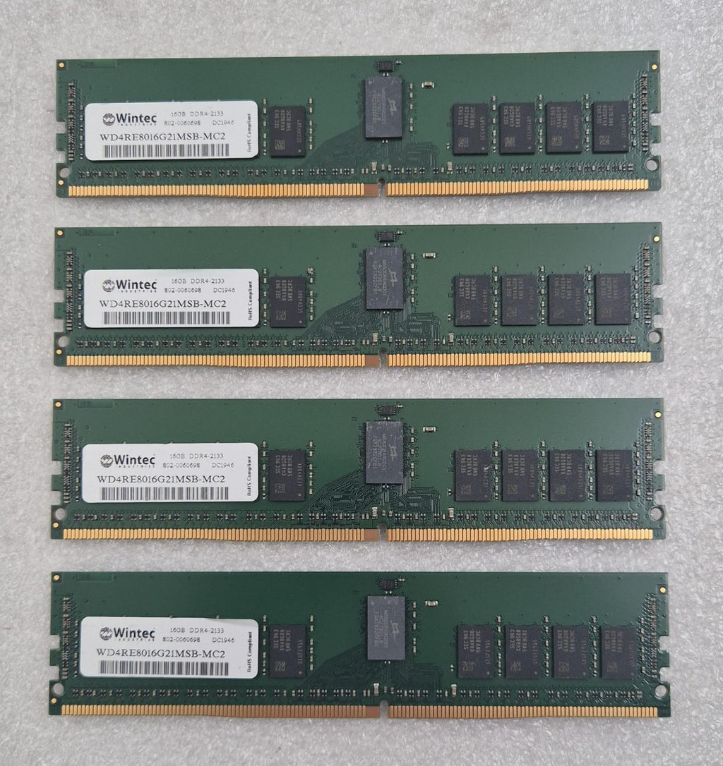 [LOT 4 PCS] Wintec 16GB DDR4-2133 WD4RE8016G21MSB-MC2 Server Ram