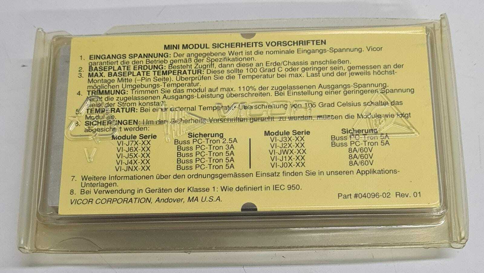 VICOR Mechanical Sample MS-MAXITD1 04096-02 DC/DC 0V 0W