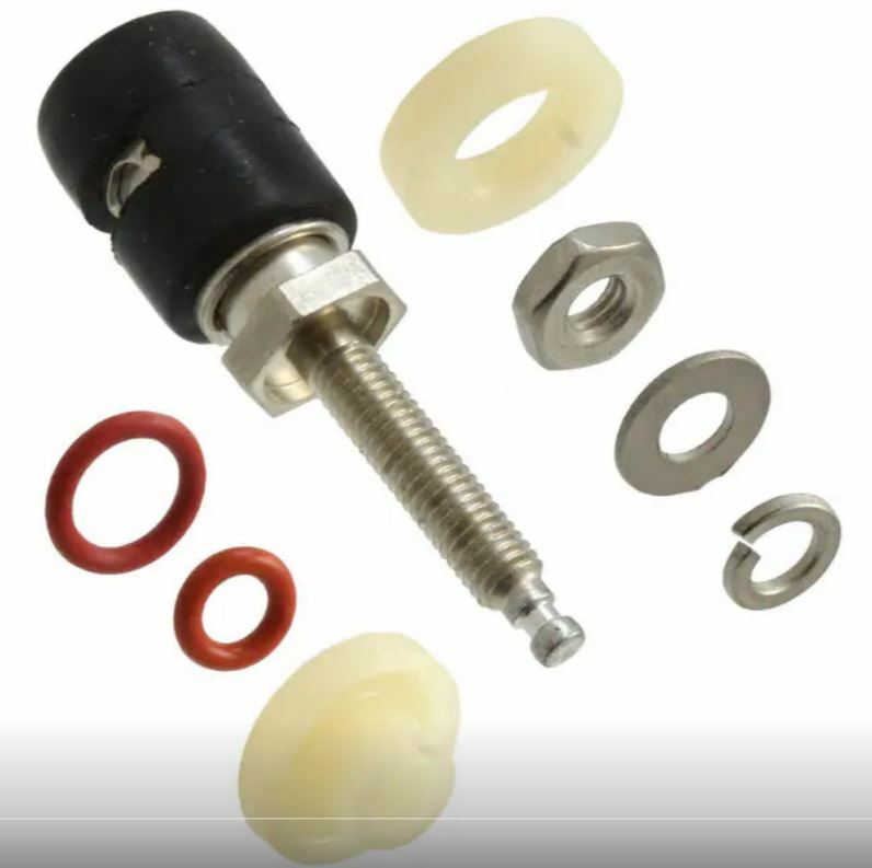 Lot of 3 Pomona 4995-2 Spring-Loaded Binding Post Black / Red