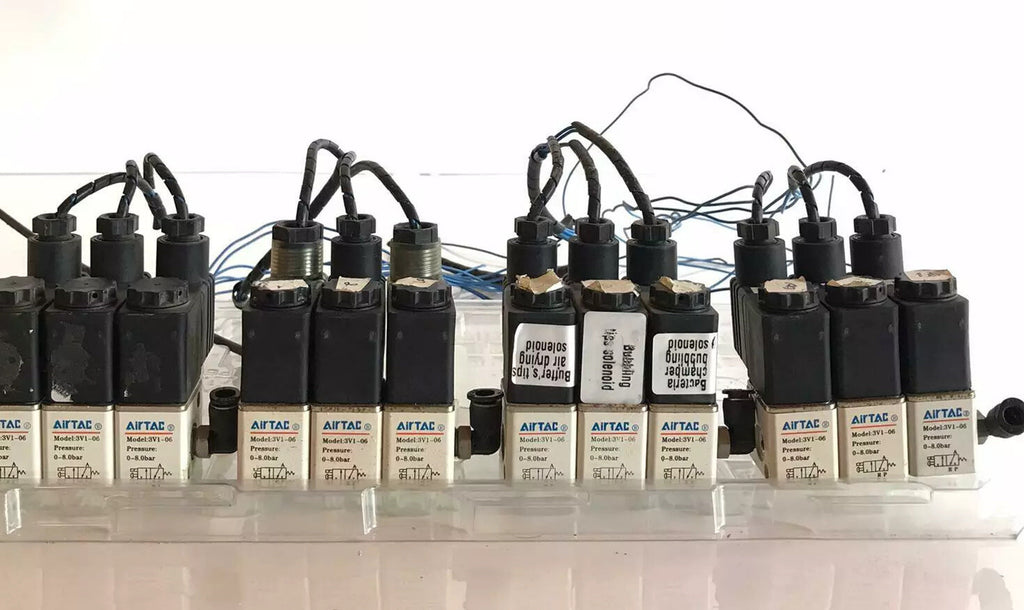 12 Pcs AirTAC 3V1-06 Solenoid Valve Manifold W/ IP65 Solenoid Coil