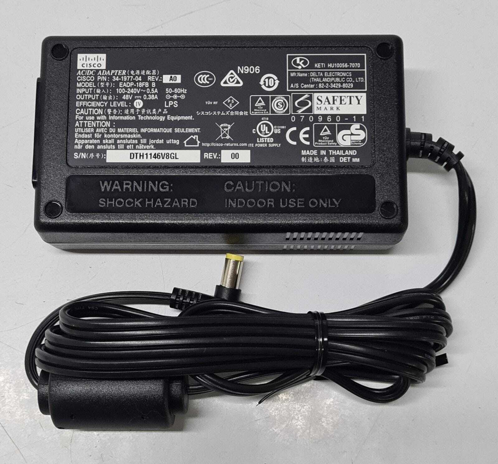 [LOT 4] NEW OEM Cisco AC/DC ADAPTER 34-1977-04 EADP-18FB B 48V DC Power Supply
