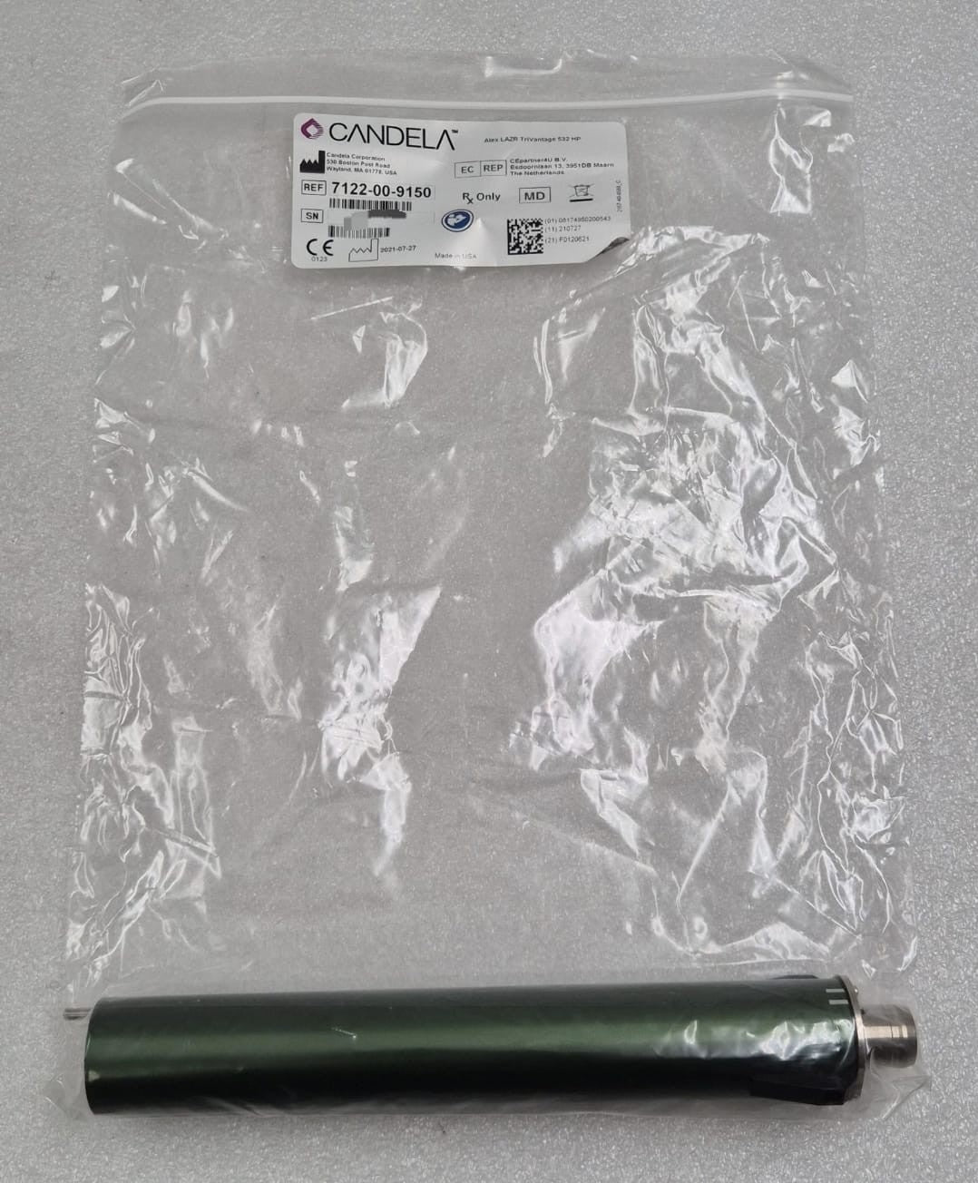 Candela 7122-00-9150 Alex LAZR TriVantage LPL 532 HP handpiece laser Deliver