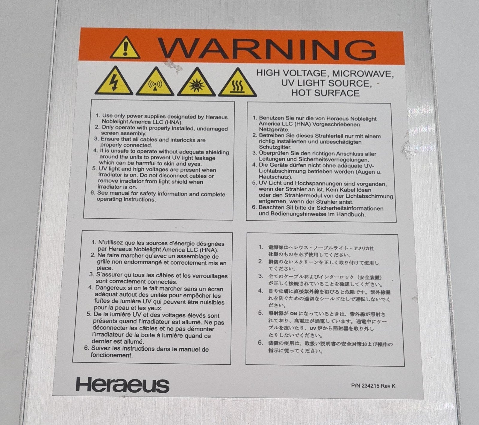 Heraeus I300MB Fusion UV Systems F300S Light Curing System For UV Rays **AS-IS**