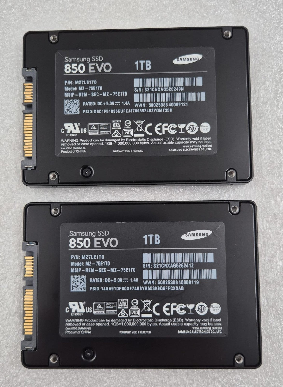 [LOT 2 PCS] SAMSUNG 850 EVO SSD 1TB MZ7LE1T0 MZ-75E1T0 SATA 2.5"