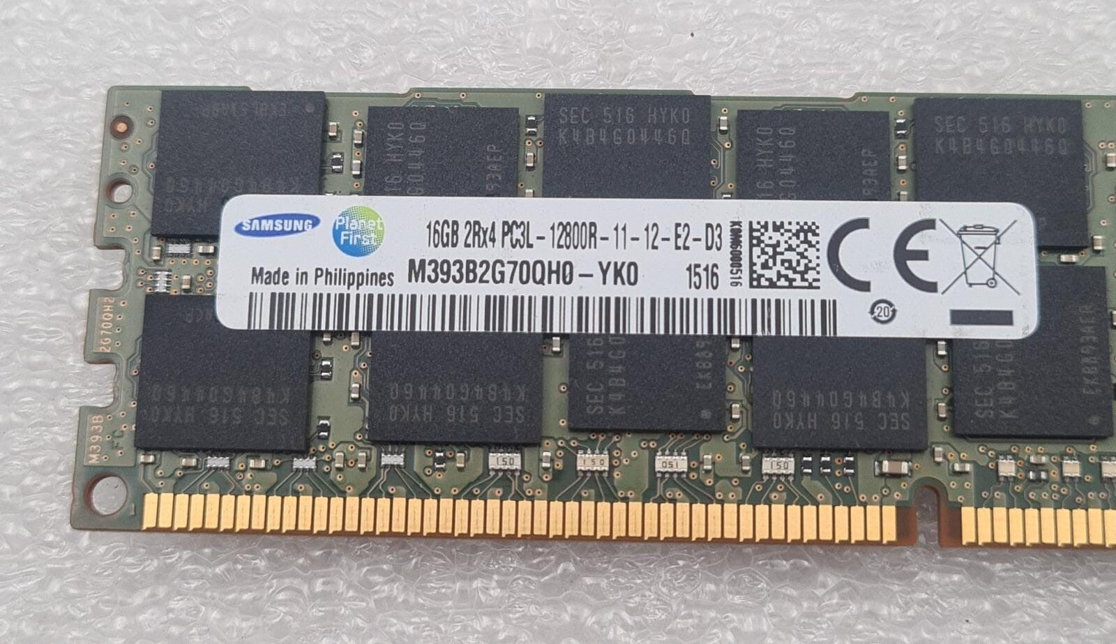 [LOT 4] SAMSUNG M393B2G70QH0-YKO 16GB 2Rx4 PC3-12800R-11-12-E2-D3 Memory RAM