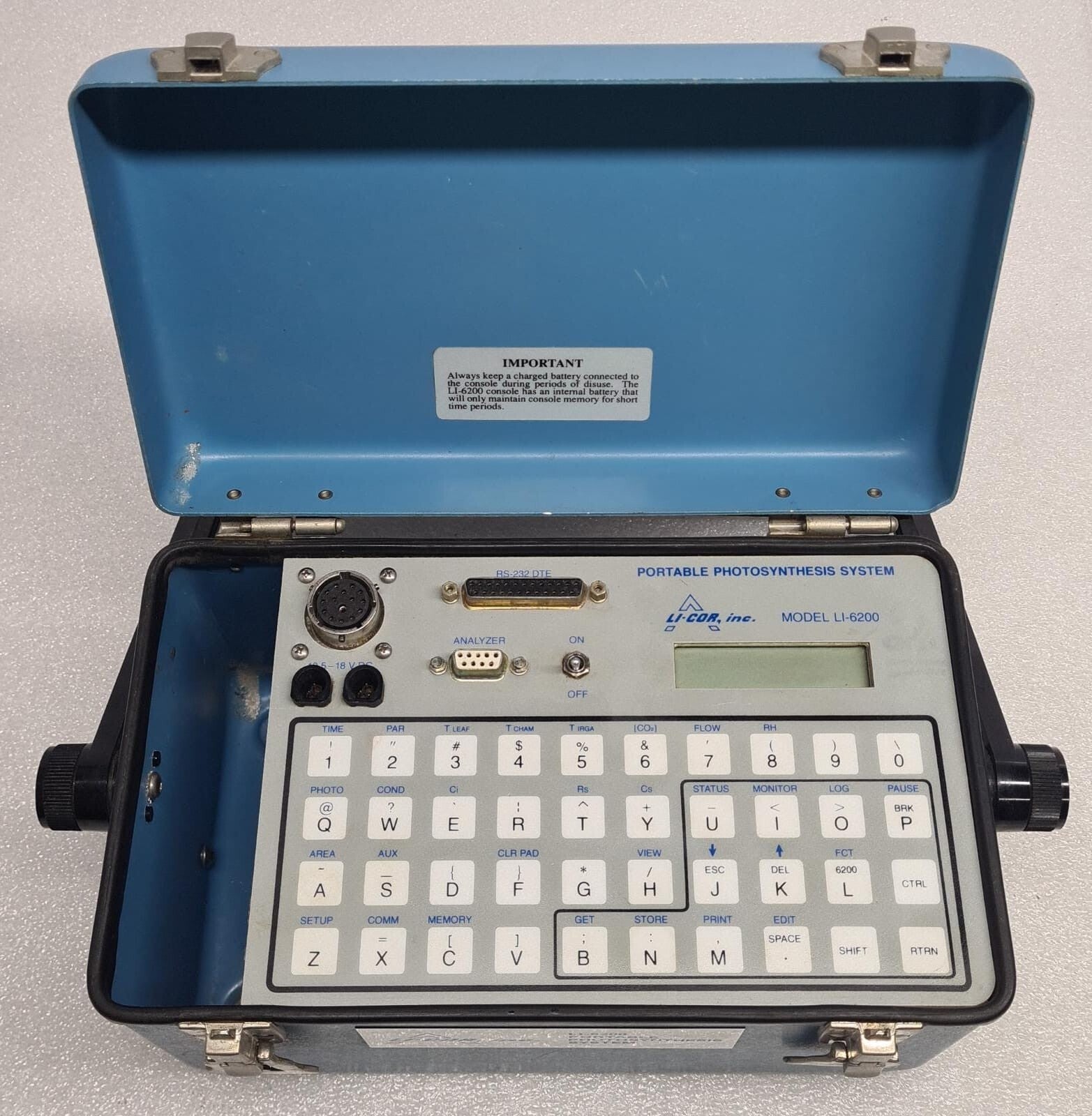 LI-COR INC LI-6200 PORTABLE PHOTOSYNTHESIS SYSTEM