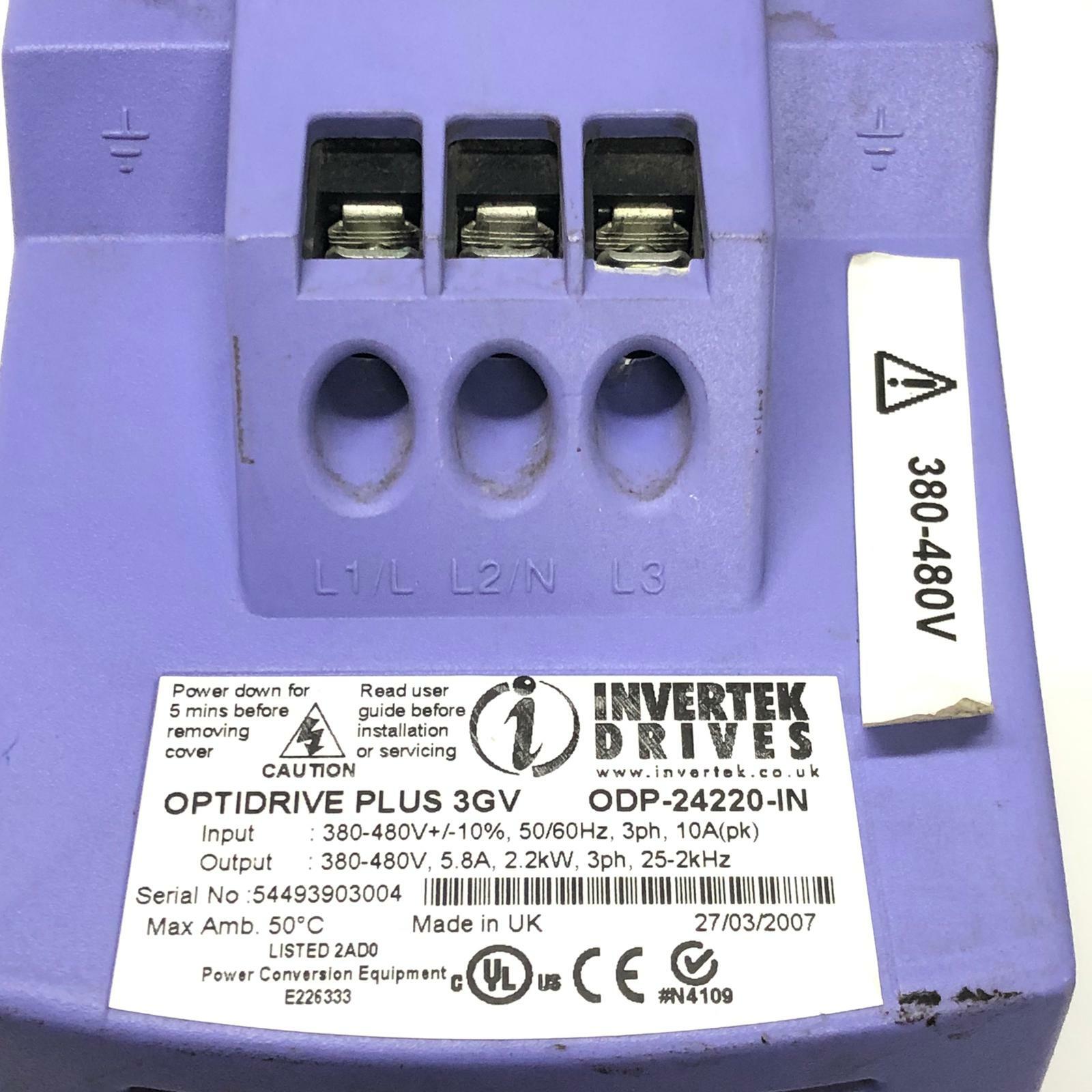 INVERTEK OPTIDRIVE PLUS 3GV 2.2kW 3HP 380V-480V 415V SPEED CONTROL ODP-24220-IN