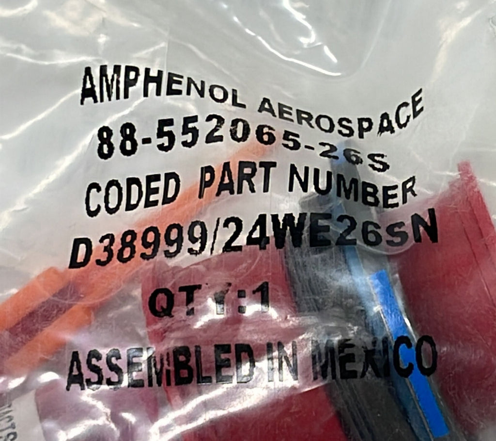 [LOT 6] NEW - Amphenol D38999/24WE26SN Circular MIL Spec Connector 88-552065-26S
