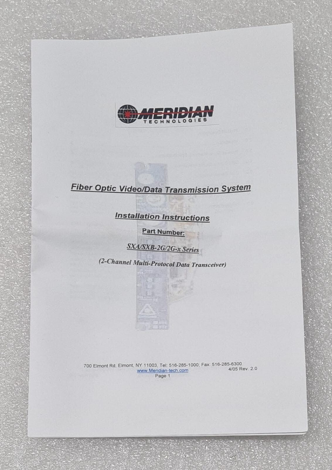 Meridian Technologies SXB-2G/2G-2RC/ST-DB25 Fiber-Optic Transmission
