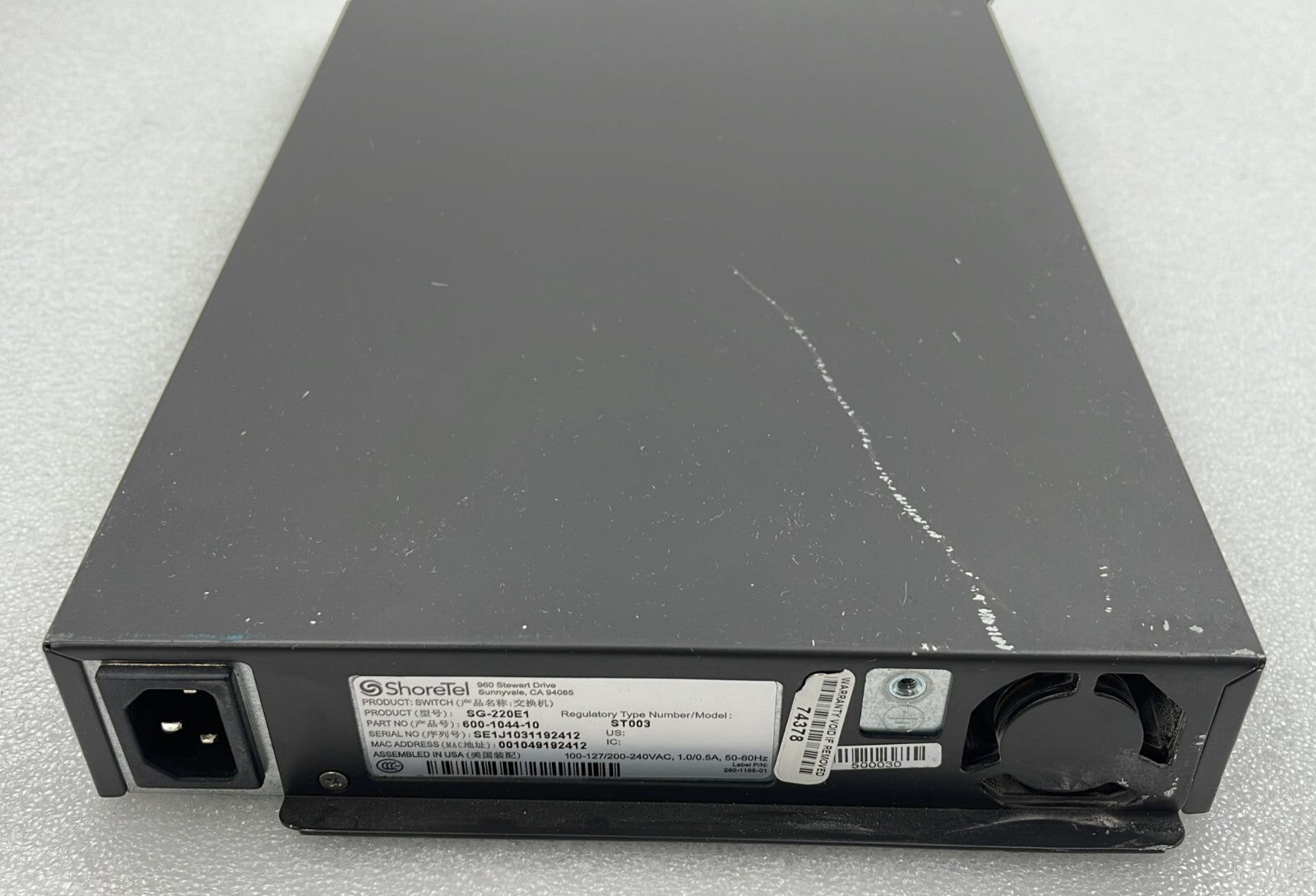 ShoreTel ST003 ShoreGear SG-220E1 Voice Switch 600-1044-10