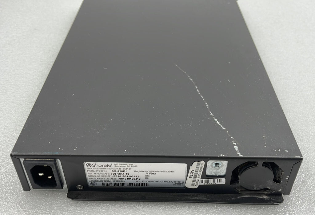 ShoreTel ST003 ShoreGear SG-220E1 Voice Switch 600-1044-10