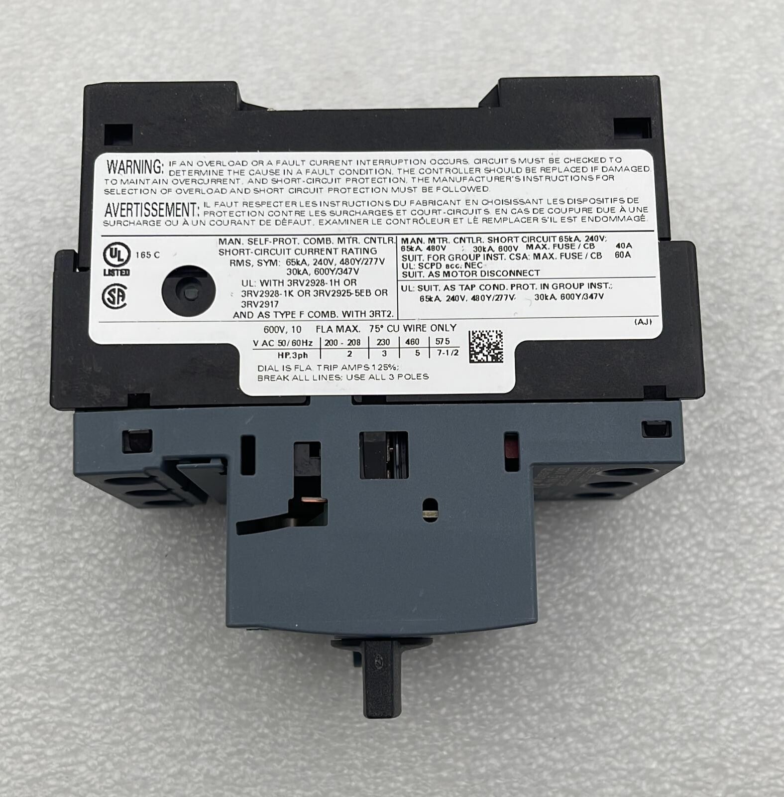 [LOT OF 3] NEW**  Siemens 3RV2021-1JA10 Circuit breaker 7-10A