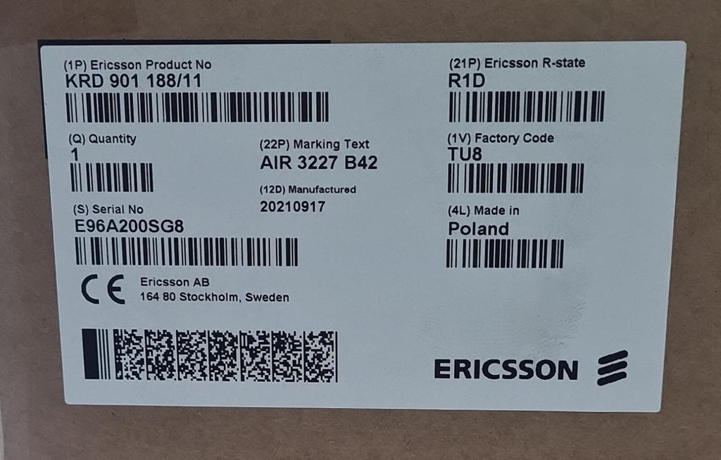 NEW - Ericsson MOBILE RADIO AIR 3227 B42 KRD 901 188/11 Remote Unit RRUS R1D