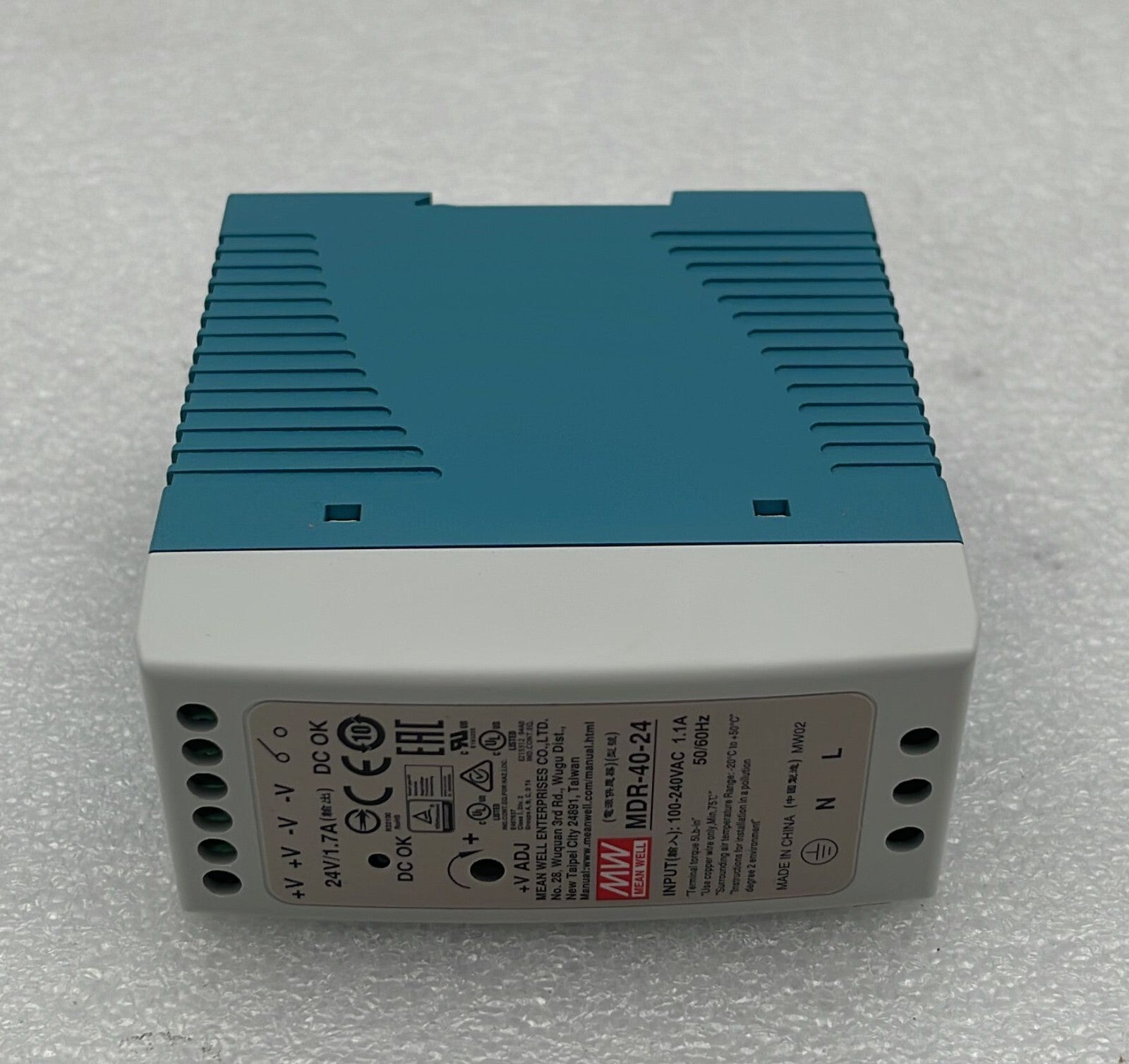 Mean Well MDR-40-24 DIN rail power supply 24V DC 40W industrial AC-DC module