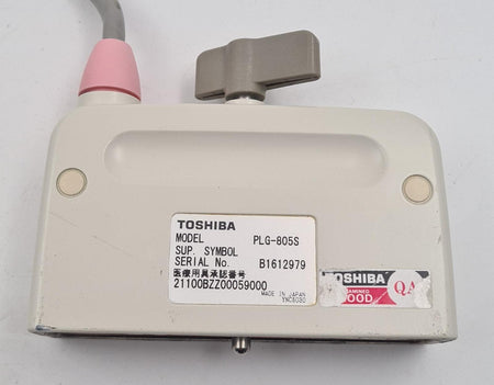 Toshiba PLG-805S 8MHz linear ultrasound transducer probe with integrated cable and Toshiba system connector