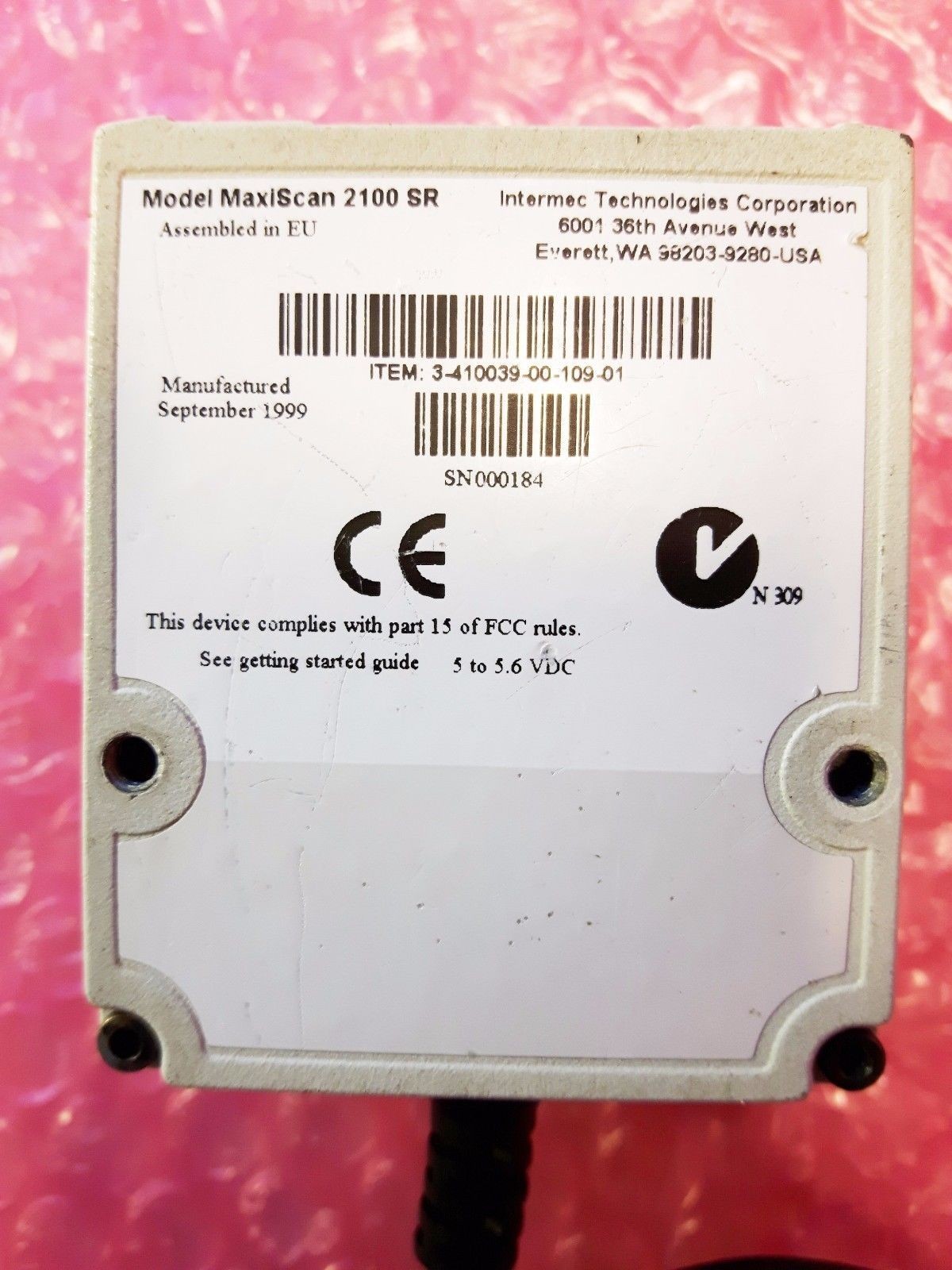 Intermec MaxiScan 2100 Sr Fixed Station Barcode Scanner