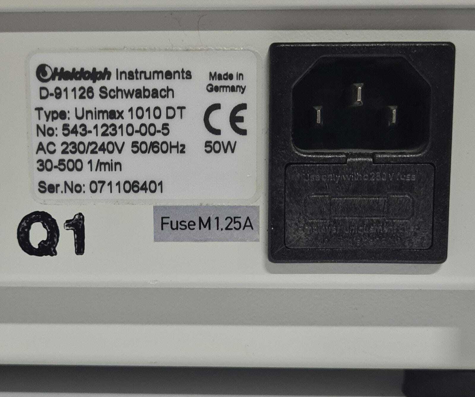 Heidolph Unimax 1010 DT Orbital Shaker Platform 500 RPM Rotator Culture Digital