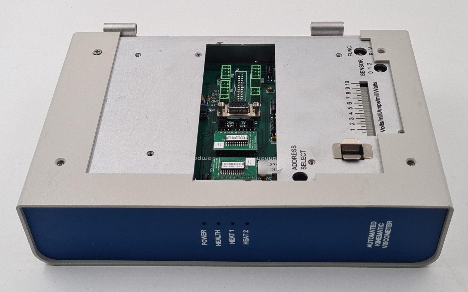 Cannon viscometer control module top internal PCB view
