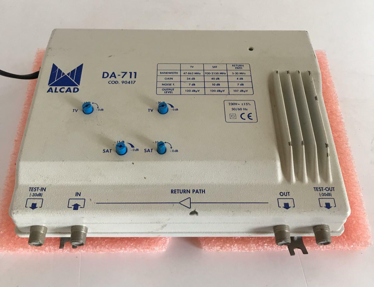 Alcad DA-711 Extension amplifier 1 Input 1 Output , UHF/VHF/BS,G=47 dB