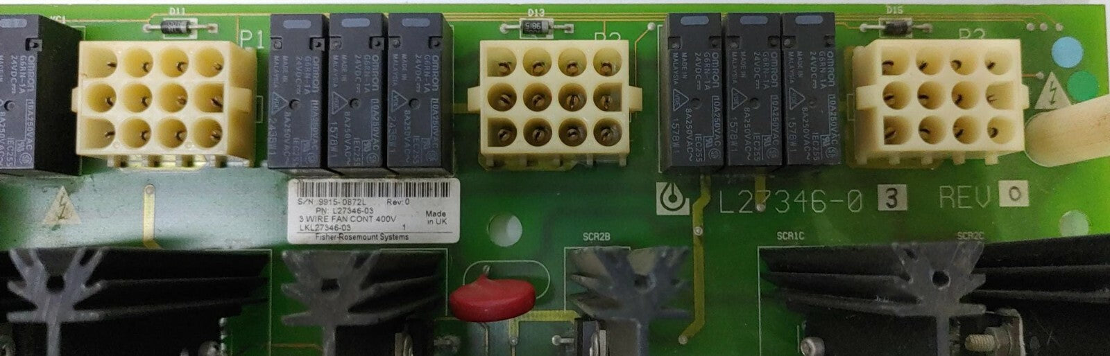 FISHER ROSEMOUNT-System CIRCUIT BOARD / L27346-03 REV0 / 3 WIRE FAN CONT 400V