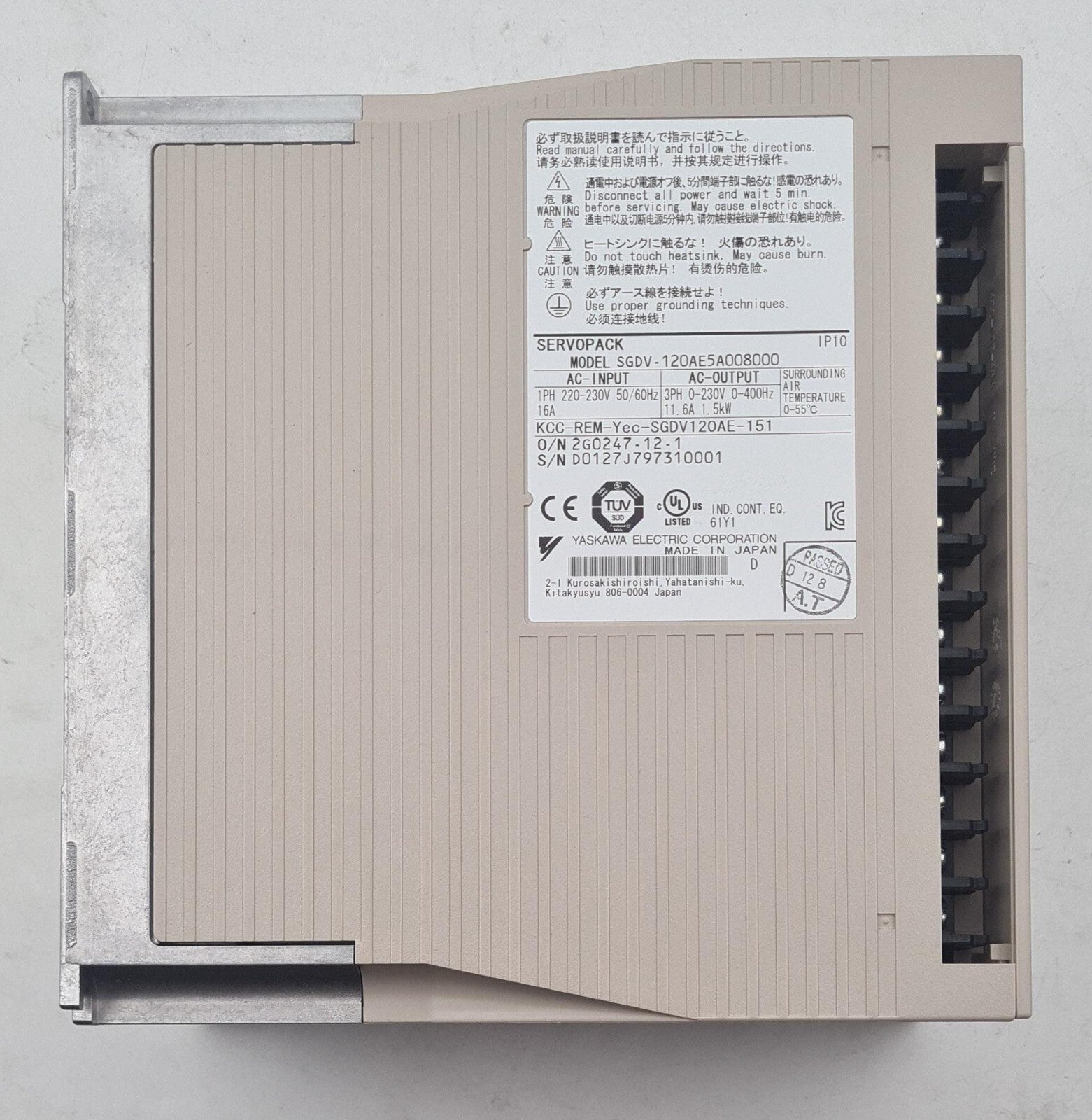 NEW - YASKAWA SERVOPACK SGDV-120AE5A008000 Servo Drive 1.5kW 200V