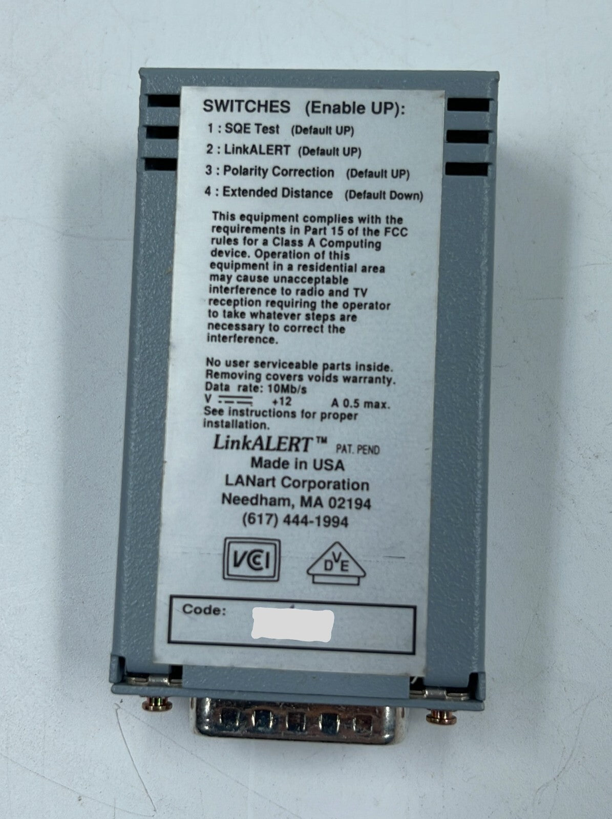 [LOT OF 2] LANart 10 BASE-T Microtransceiver ETT1101