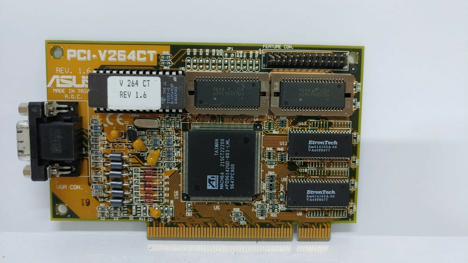 Asus PCI-V264CT Video Card, VGA, 1MB, ATI Mach64