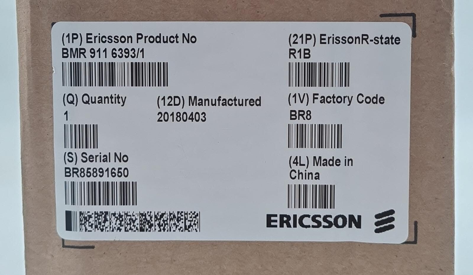 NEW - Ericsson BMR 911 6393/1 R1B Power Unit 6393 RADIO