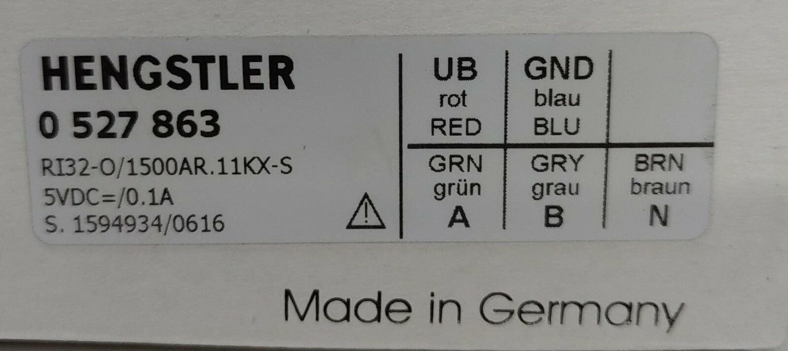HENGSTLER 0 527 863 Encoder RI32-O/1500AR.11KX-S 5VDC=/0.1A