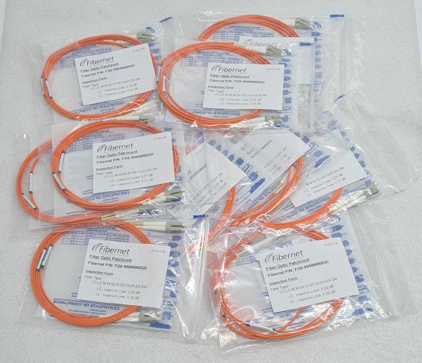 [LOT 11] Fibernet Fiber Optic Patchcord FG6-9999NN0020 LC-LC 62.5/125 DUPLEX 2M