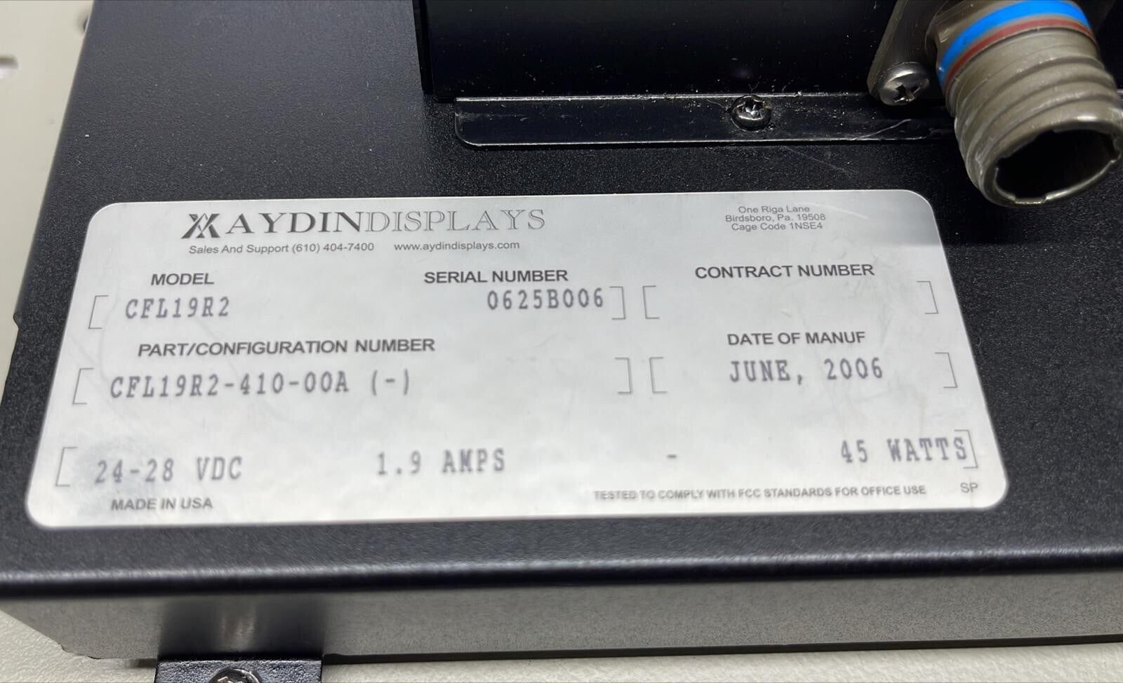 NEW - AYDIN DISPLAYS CFL19R2 Industrial Screen 19" Rugged Display