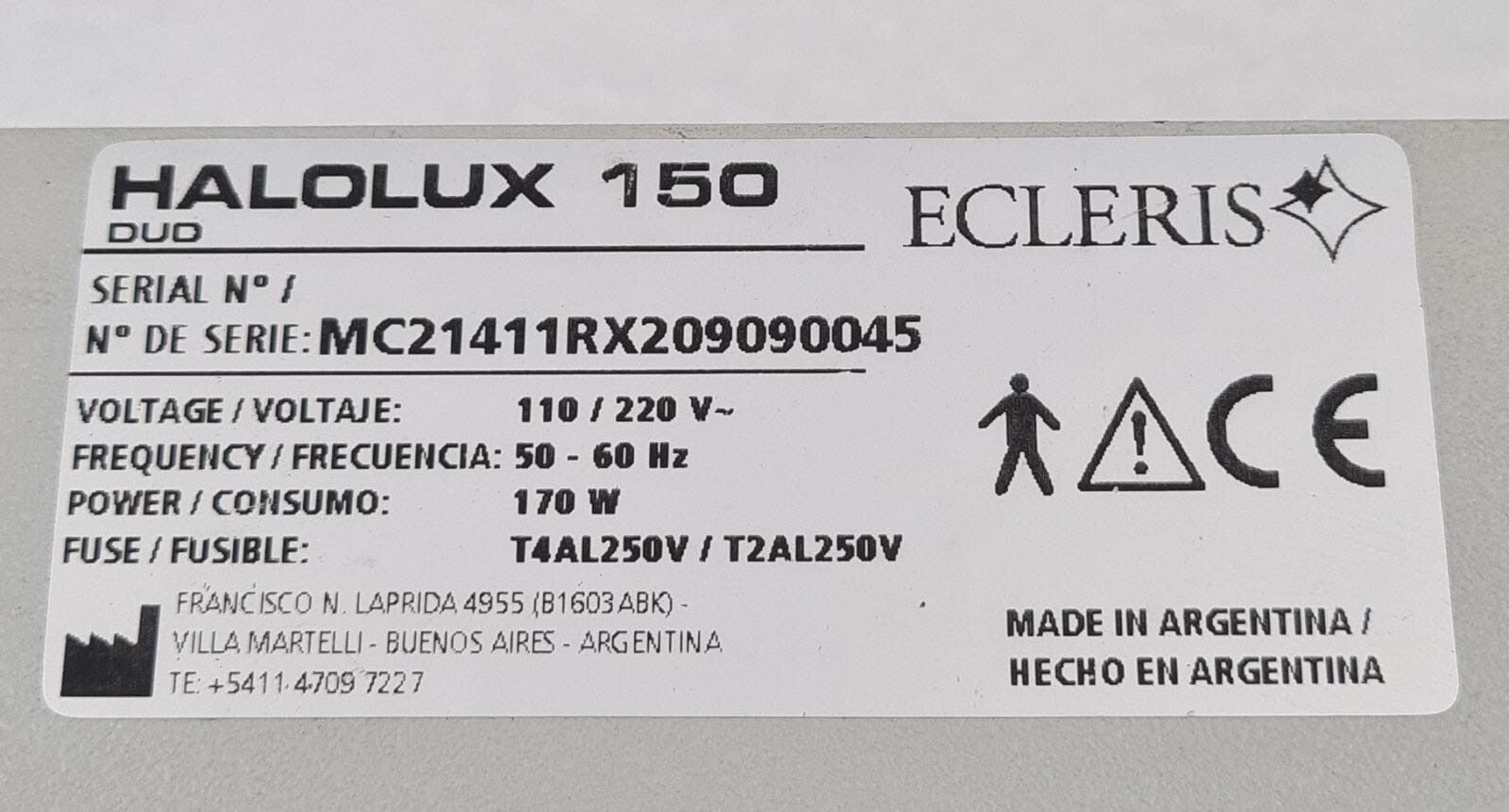 ECLERIS PROCAM HALOLUX 150 DUO 170W LED UNIVERSAL CAMERA LIGHT DOUBLE SOURCE