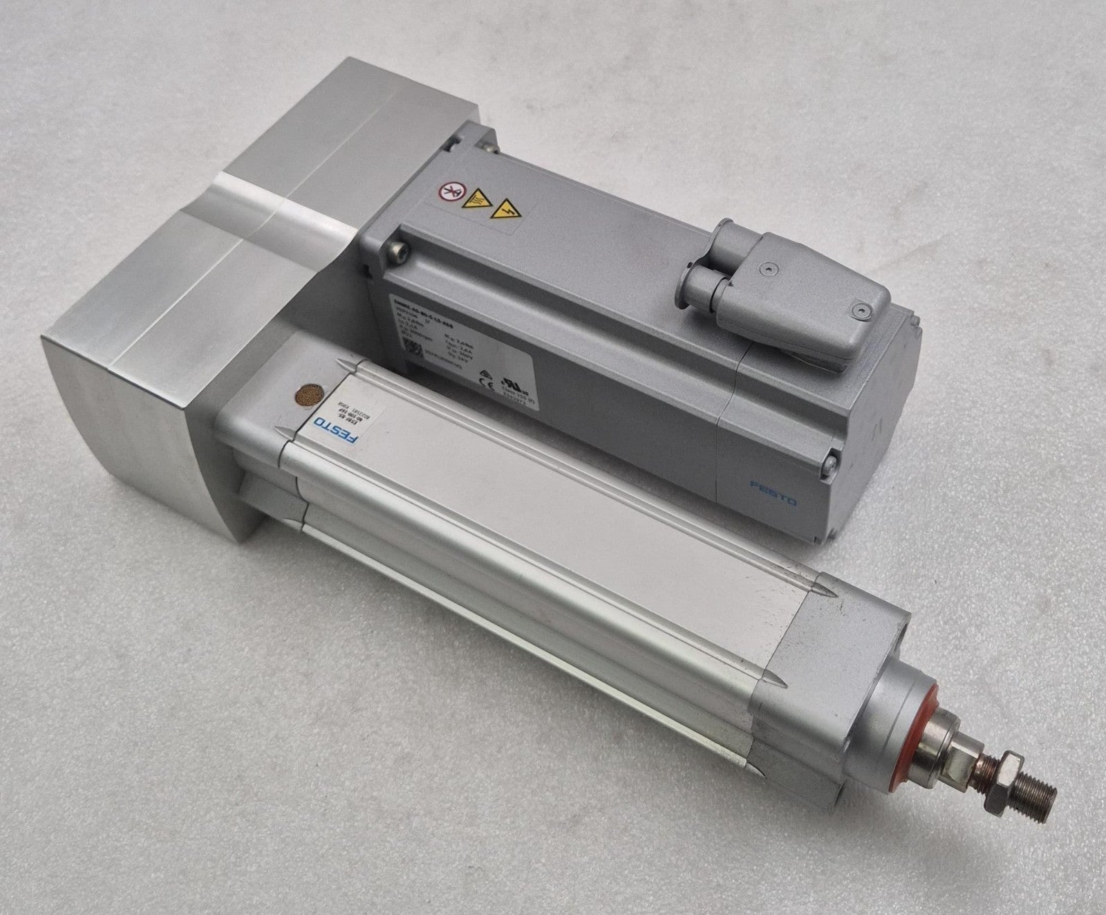Festo ESBF-BS-40-100-16P electric cylinder with EMME-AS-80-S-LS-ASB servo motor