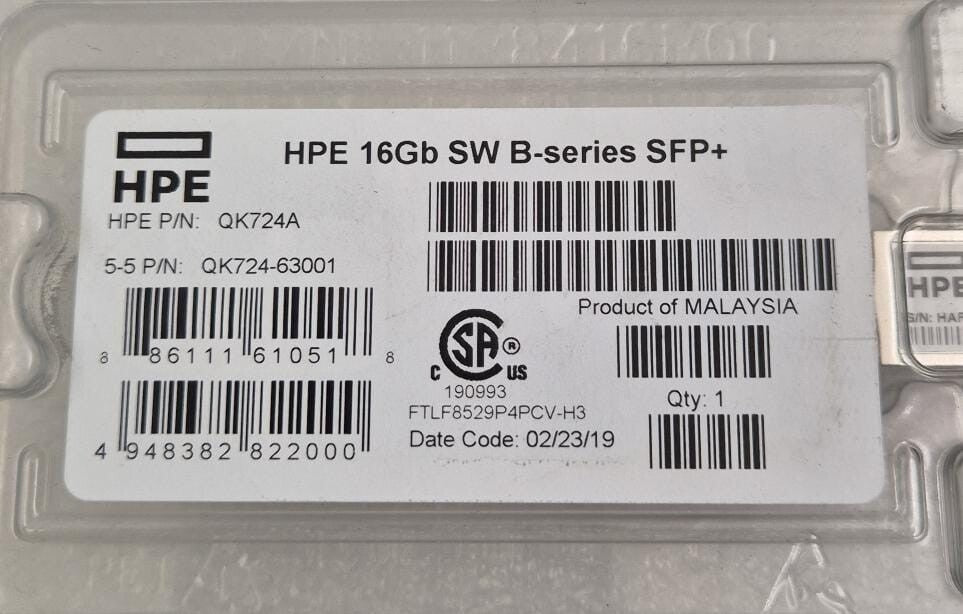 [LOT OF 100] NEW - HPE 16GB SW B-series SFP+ QK724A 656435-001 TRANSCEIVER