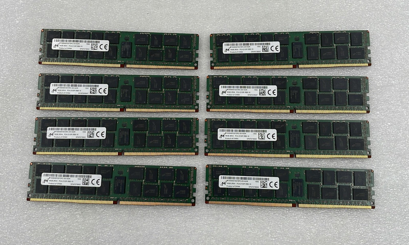 [LOT 8 PCS] Micron 16GB 2Rx4 PC4-2133P MTA36ASF2G72PZ-2G1A2IK Memory RAM