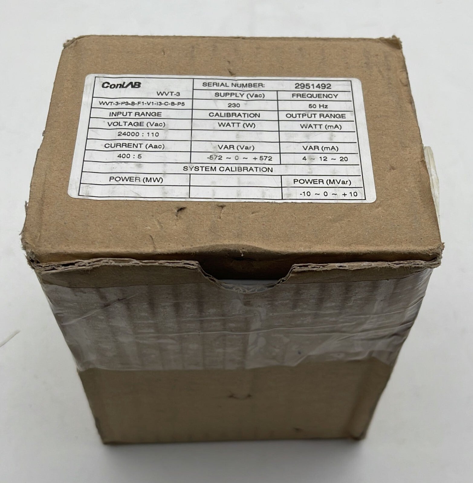 ConLAB WVT-3 WATT / VAR Transducer 230V 50Hz