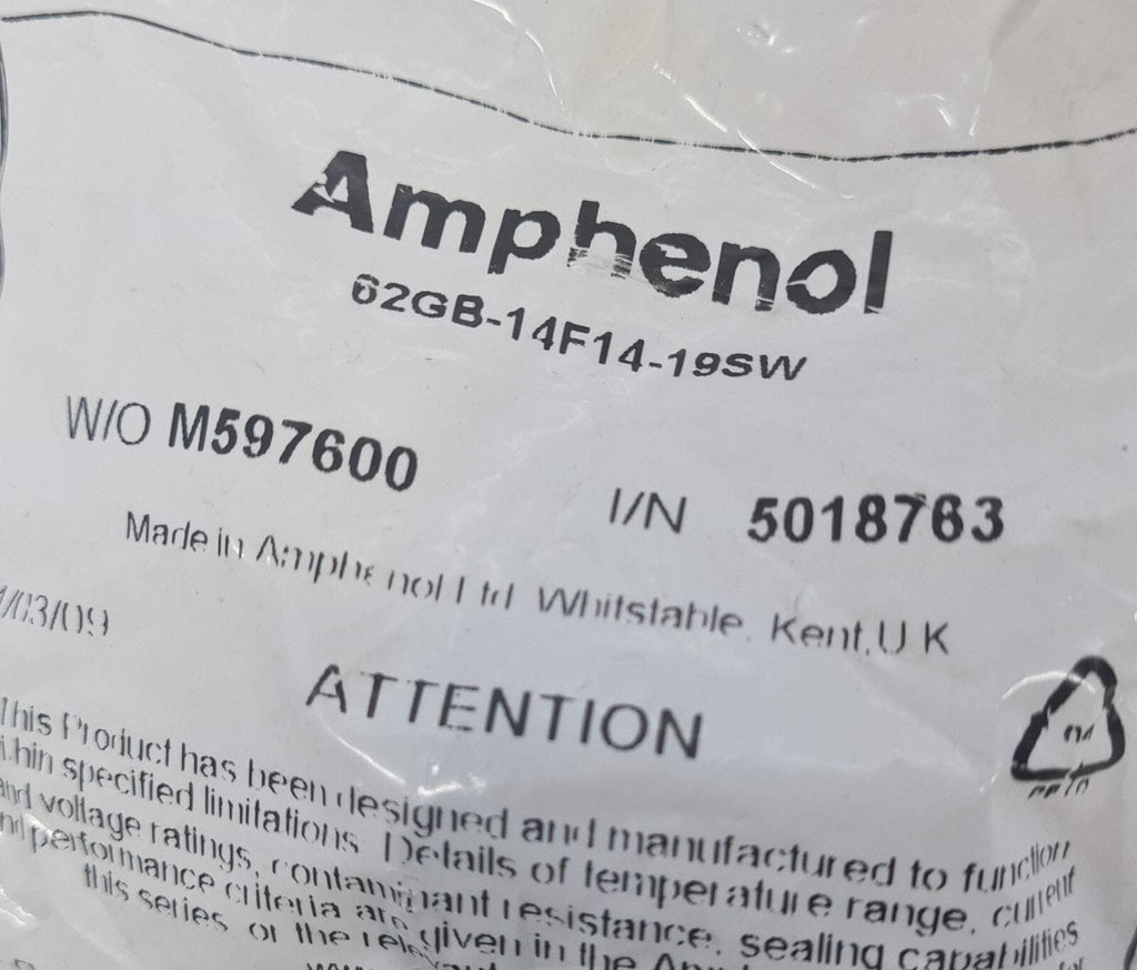 [LOT OF 11] NEW SEALED - Amphenol 62GB-14F14-19SW Circular MIL Spec Connector