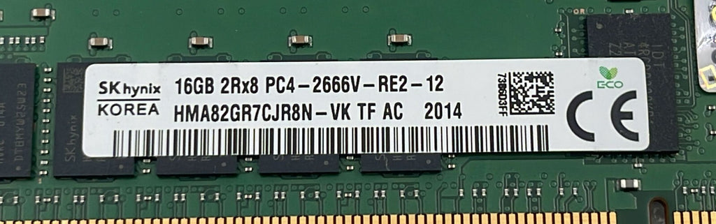 [LOT 4 PCS] SK HYNIX 16GB 2Rx8 PC4-2666V HMA82GR7CJR8N-VK DDR4 Memory Server RAM