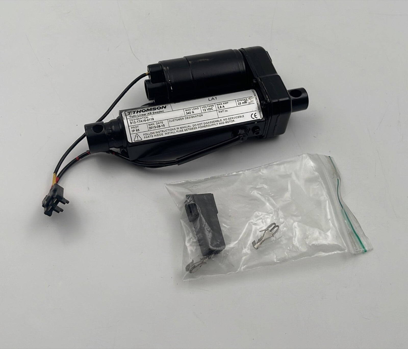 Thomson LA1 linear actuator S12-17A16-0119 340N 12VDC 23mm stroke for industrial automation applications
