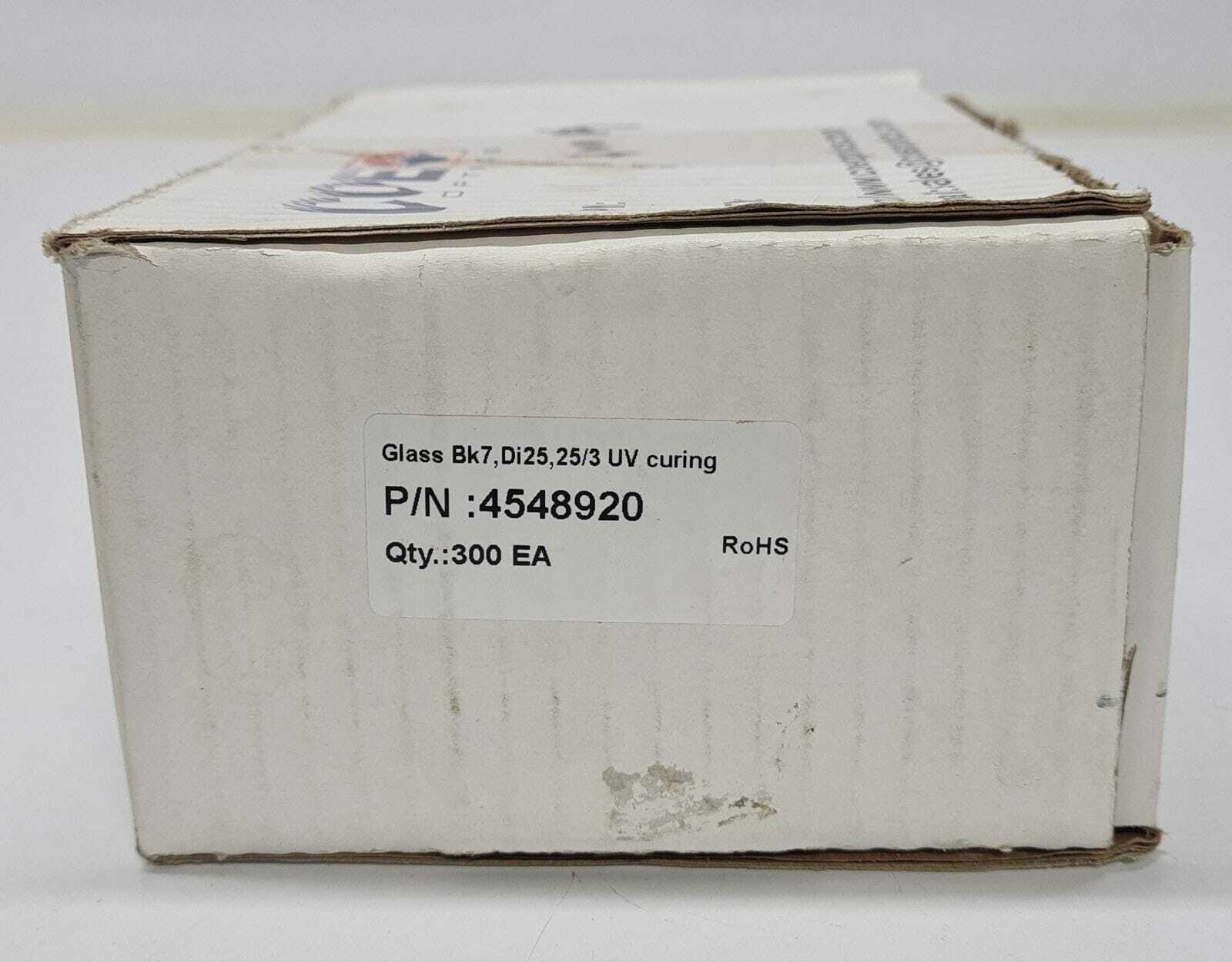 COE Optics 4548920 Glass Bk7 Di25 25/3 UV curing 300 Pieces