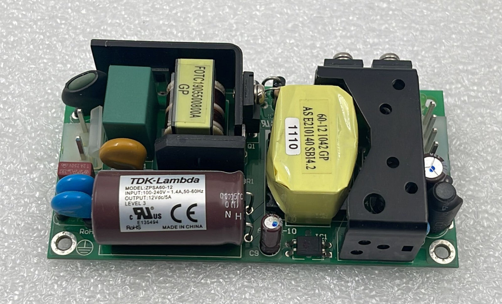 TDK Lambada ZPSA60-20 Power Supply 100-240V ~1.4A 50-60Hz 12Vdc/5A