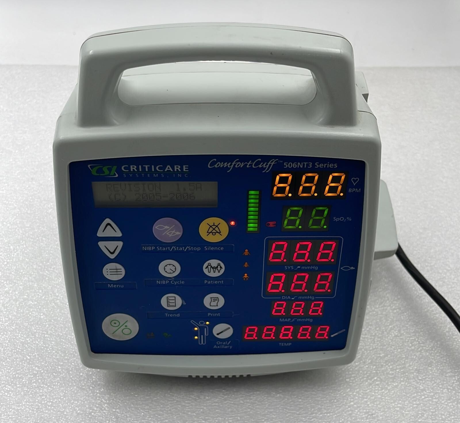 CSI CRITICARE 506NT3 SERIES COMFORT CUFF PATIENT Monitor 506N3 CSI 506DNT3