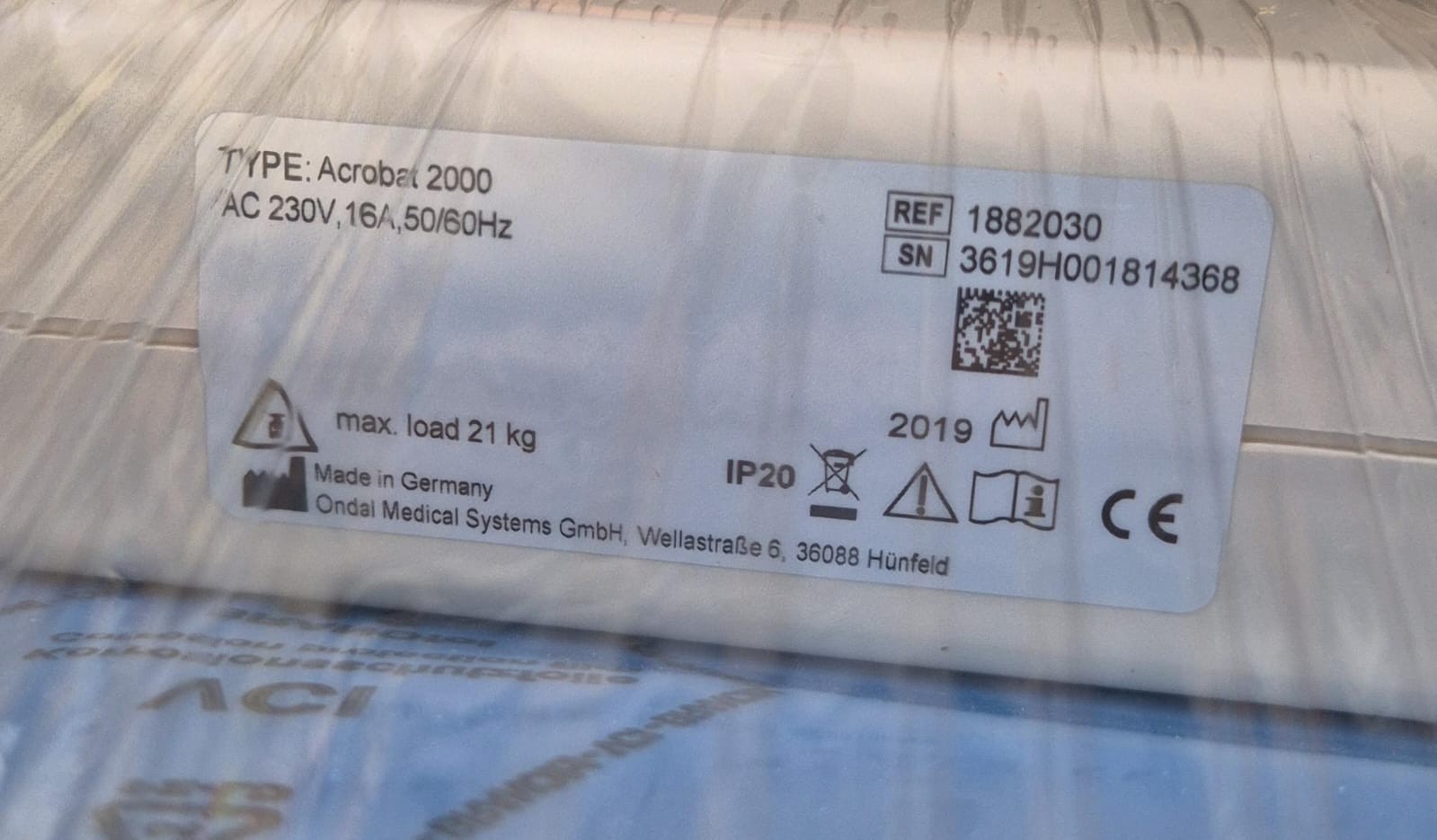 Ondal Acrobat 2000 Spring Arm 1882030 for Medical Heat Lamp 230V - max load 21kg