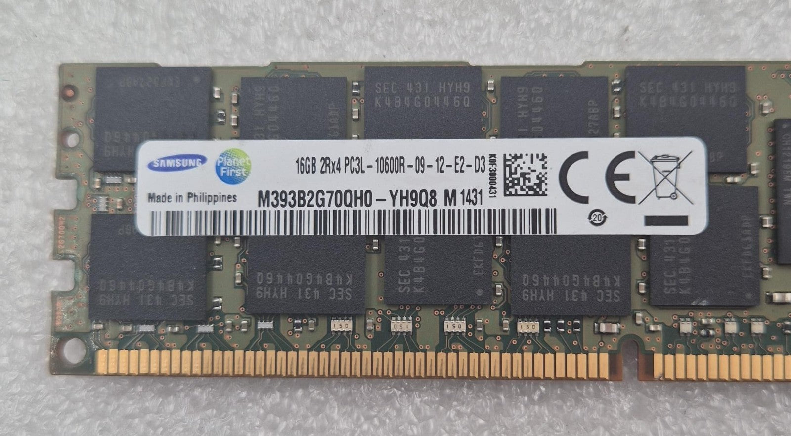 [LOT 8 PCS] SAMSUNG M393B2G70QH0-YH9Q8 16GB 2Rx4 PC3-10600R Server Memory RAM