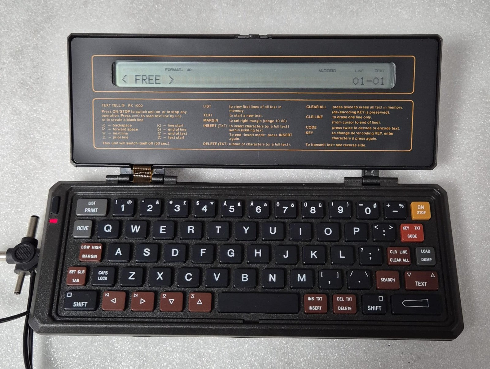 WEST-TEC TEXT TELL PX 1000 Pocket Telex CALC **AS-IS**