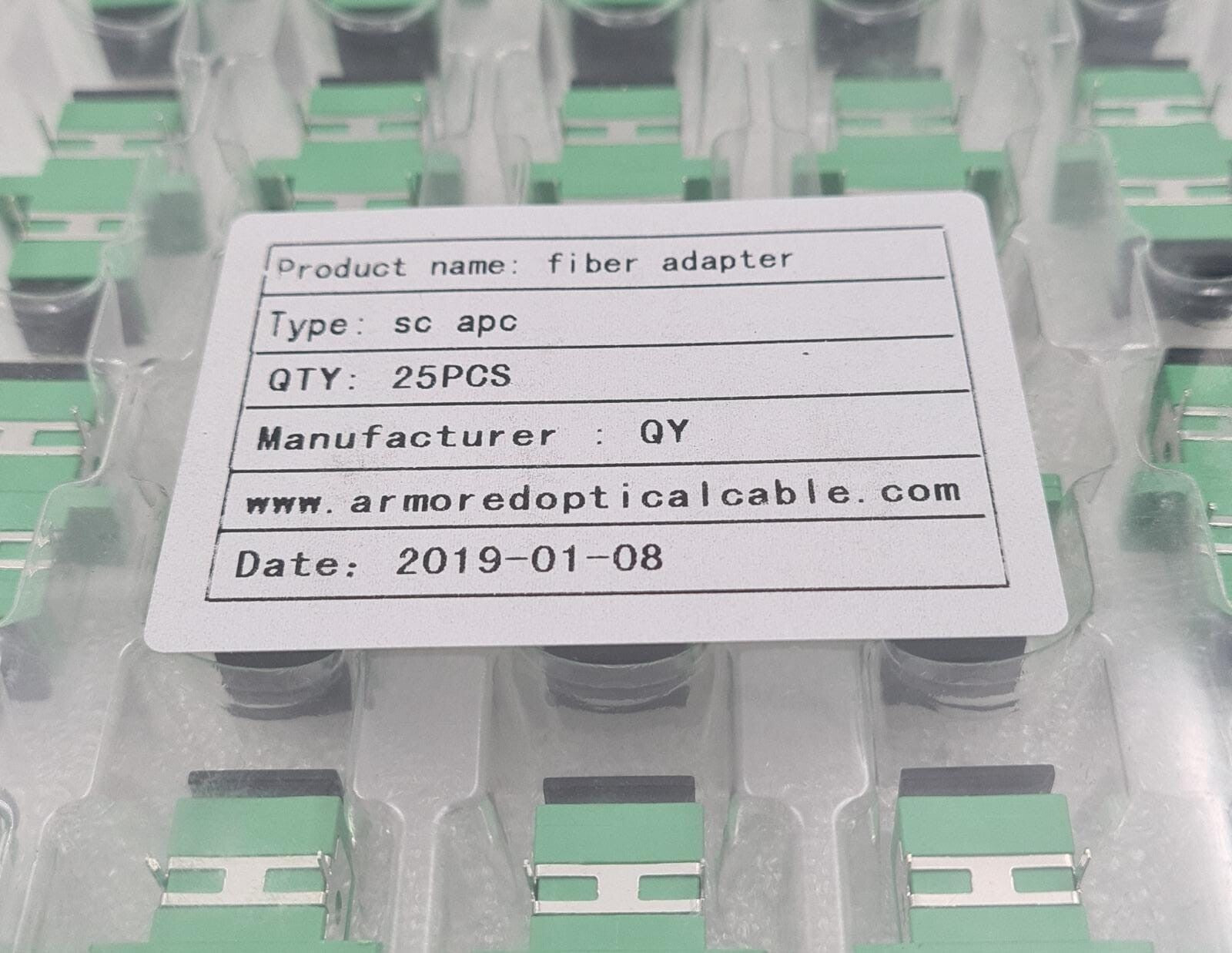 [LOT OF 8] 25 PCS of QY SC/APC Armored Optical Cable Fiber Optic Adapter
