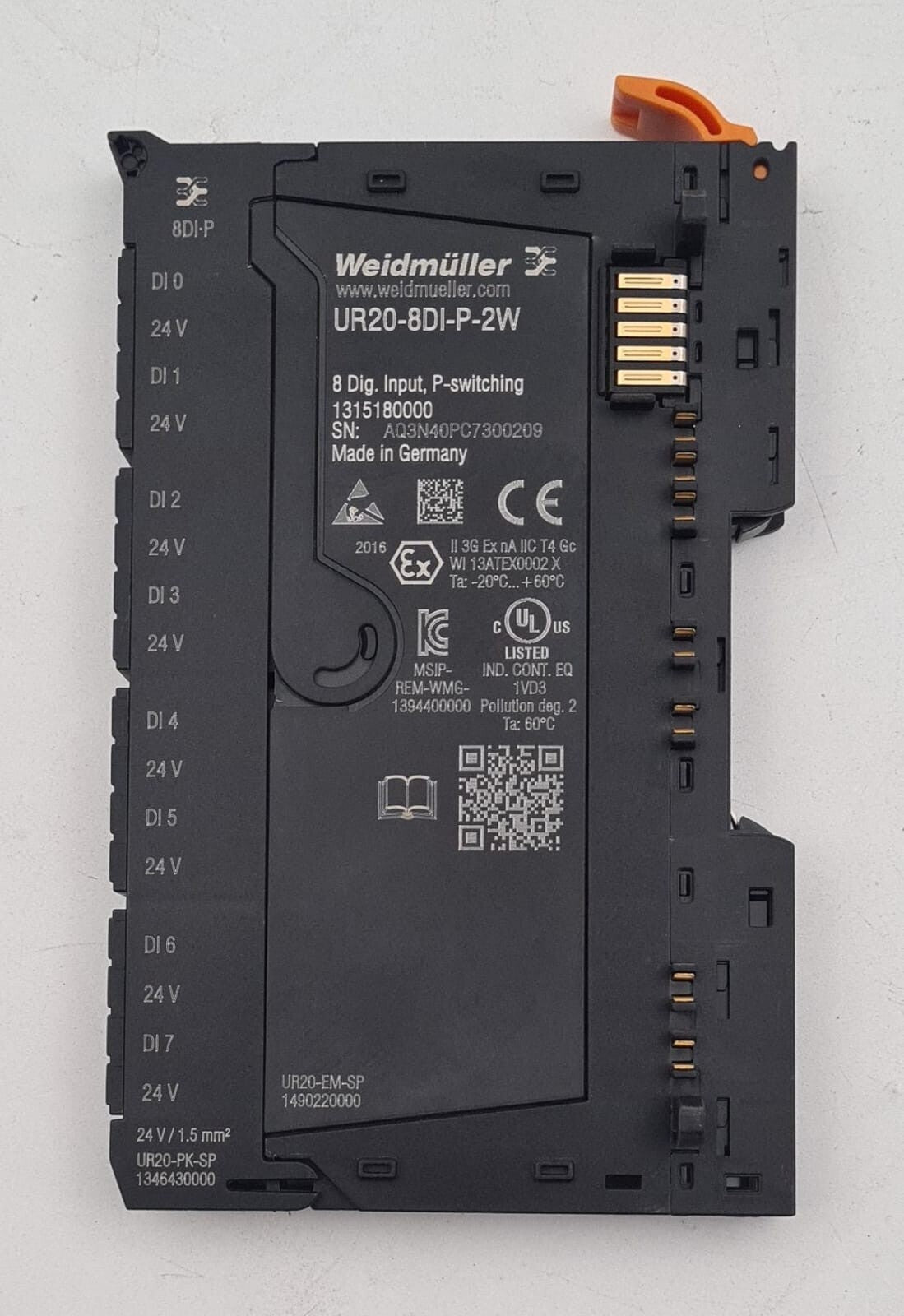 NEW - Weidmüller UUR20-8DI-P-2W 1315180000 u-remote Module 8DI-P P-switching