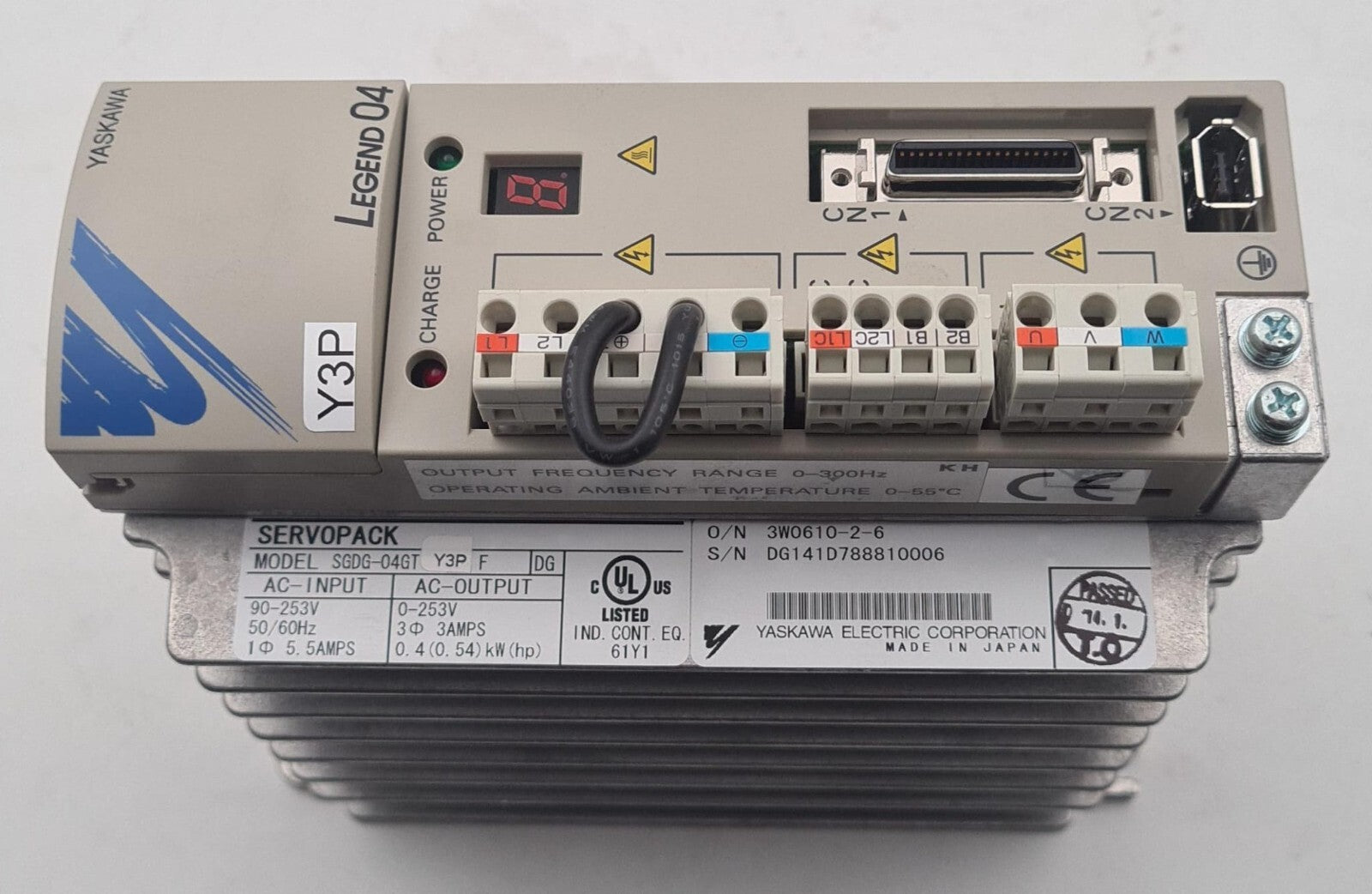 YASKAWA LEGEND 04 SERVOPACK SGDG-04GT Y3P F Servo Drive