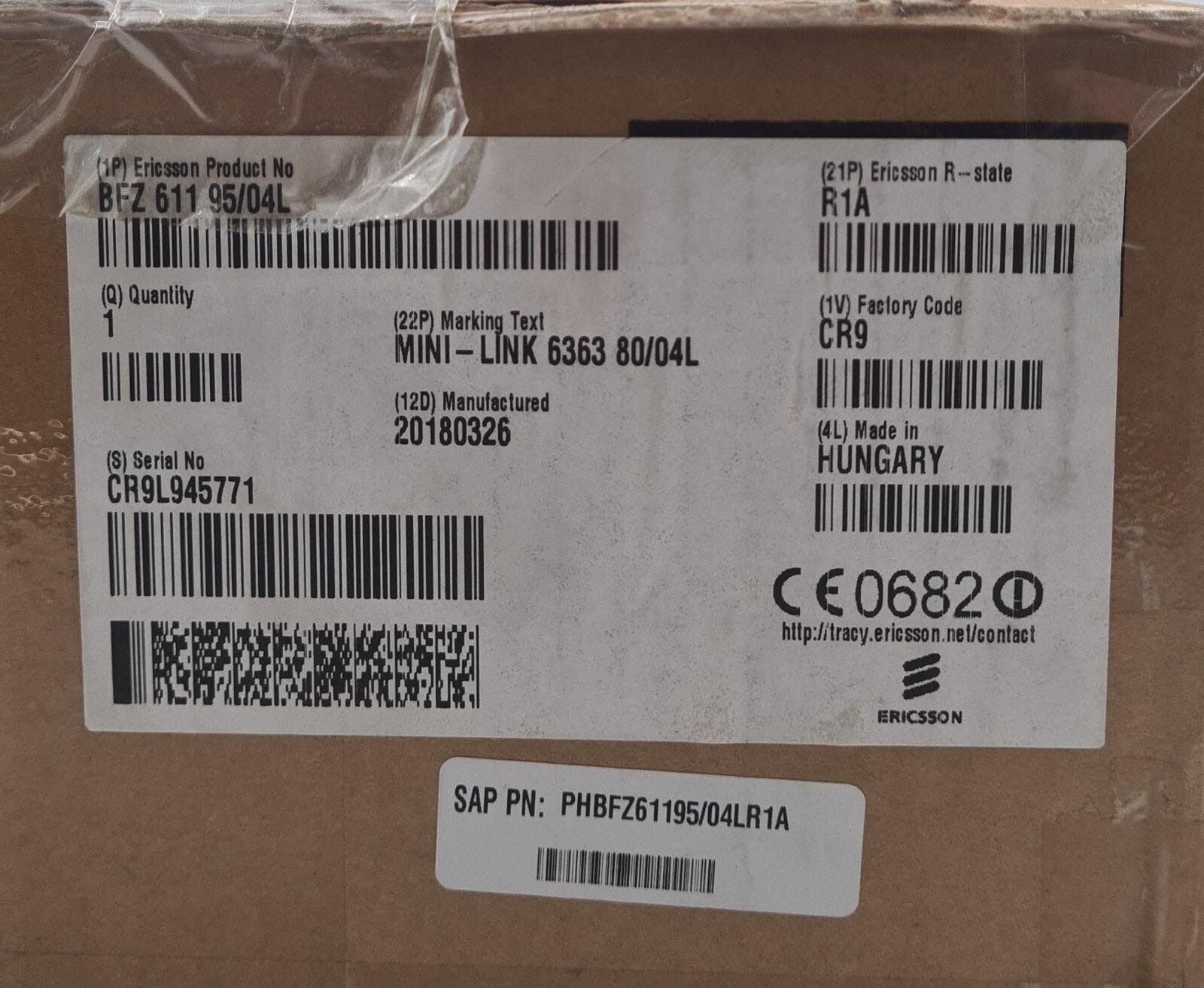 NEW - Ericsson UKL 402 22/04L MINI-LINK 6363 80/04L BFZ 611 95/04L R1A