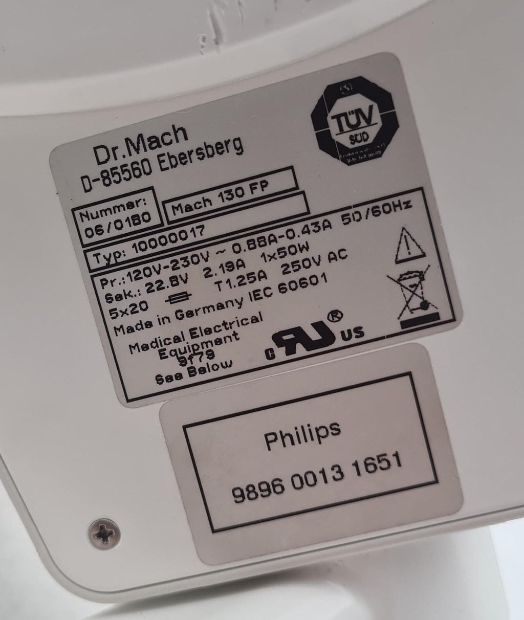 Dr. Mach 130 FP 10000017 Surgical Examination Lamp Light PHILIPS 9896 0013 1651